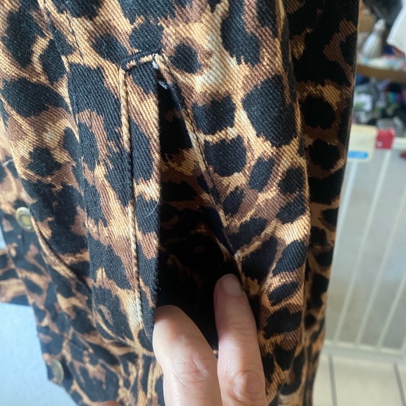 NWT Jessica London Leopard Print Denim Jacket Size 14W - Picture 8 of 8